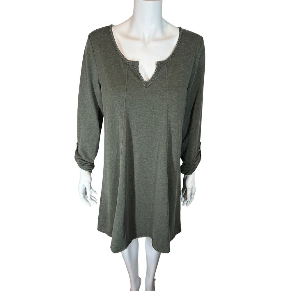 NWT Z Supply Jersey‎ Knit A Line Rolled Sleeve Mini Dress Olive Green Medium